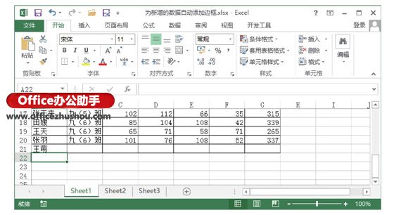 excel表格边框不显示 Excel表格中新增数据自动添加边框的设置方法