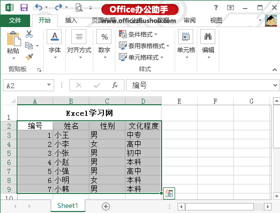 excel套用表格格式 Excel213中的自动套用表格格式的方法