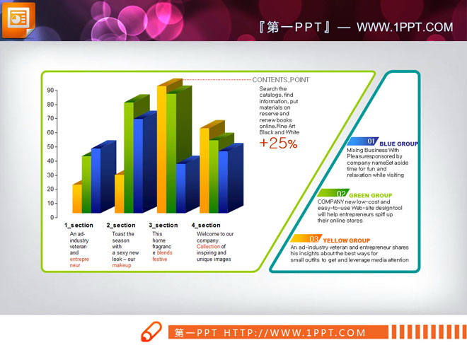 PPT图表下载 实用汇报数据展示柱状图PPT图表下载