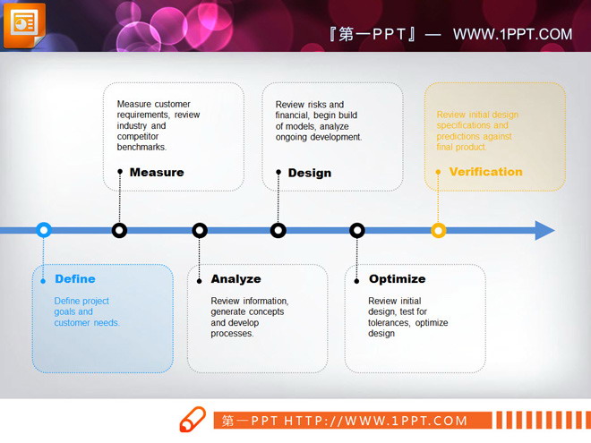 PPT流程图 简洁线条PPT流程图模板下载