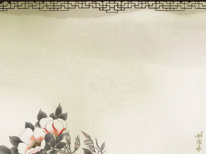 水墨中国画 32张古典中国风幻灯片背景图片下载