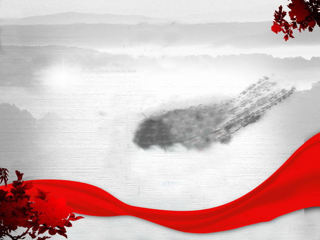 水墨风格彩带 一组实用的中国风幻灯片背景图片下载