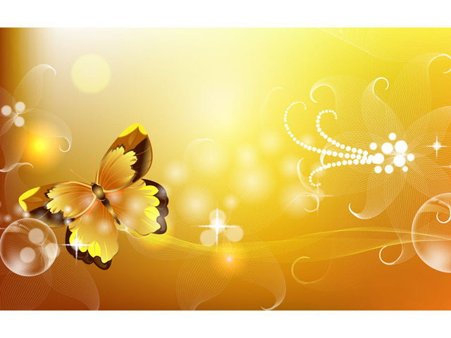 精美艺术PPT背景图片 一组精美的蝴蝶插画PPT背景图片