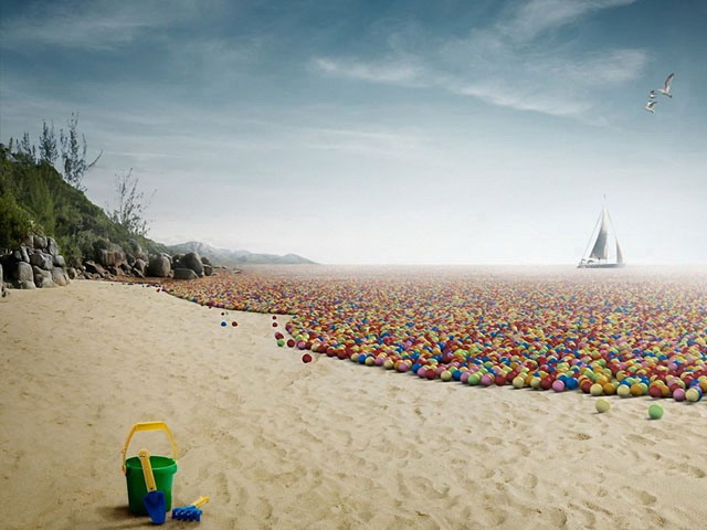 海边沙滩 精美的海边沙滩PowerPoint背景图片下载