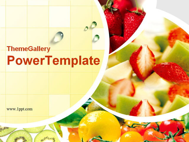 水果 沙拉 草莓PPT背景图片 水果沙拉PowerPoint模板下载