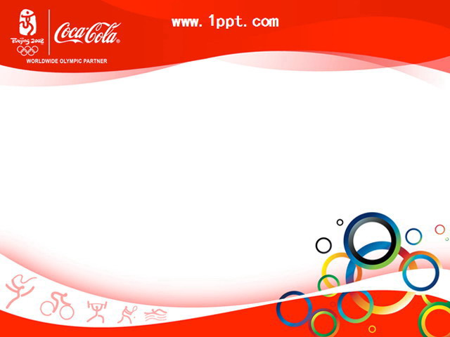 可口可乐红色PPT模板 可口可乐奥运主题PPT模板下载