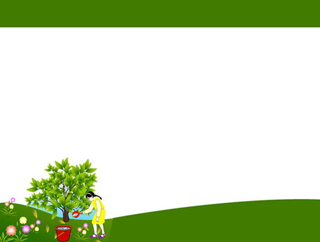 树木PPT背景图片 卡通人物花卉树木PPT背景图片