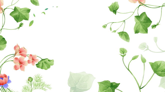 藤蔓植物PPT背景图片 五张绿色清新绿色藤蔓PPT背景图片