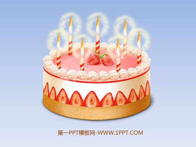 动态PPT动画 动态生日蛋糕PPT动画背景的生日快乐幻灯片模板