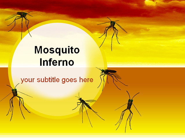 黄色背景蚊子害虫PPT背景图片 病虫害防治PPT模板