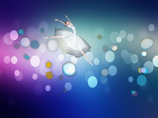 蓝色幻灯片背景 好看的芭蕾舞女孩PowerPoint动画下载