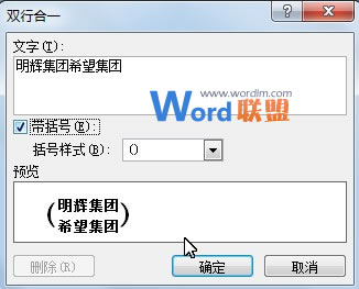 Word文字双行合一 Word2007中文字双行合一，实现混排效果