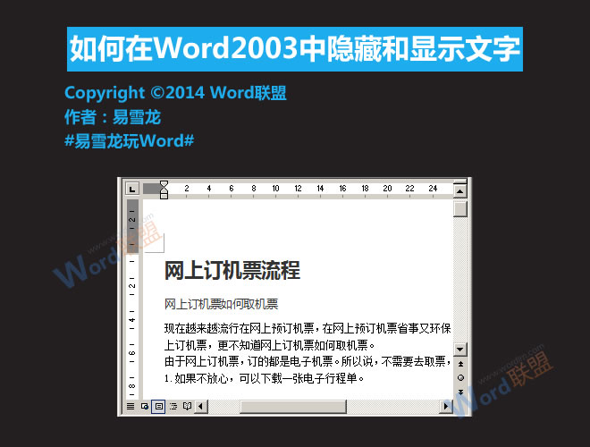 Word显示和隐藏文字 如何在Word2003中显示和隐藏文字