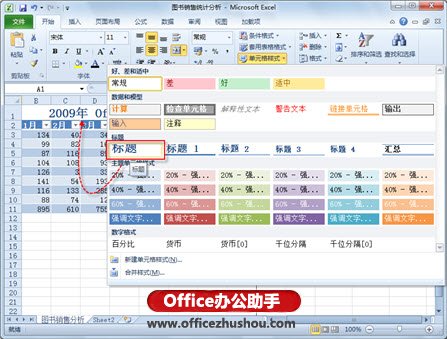 excel表格样式采用内置样式 使用Excel 2010内置的单元格样式制作精美的表格效果