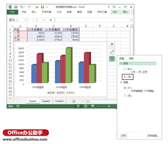 excel图表筛选器 Excel 2013中图表筛选器的使用方法