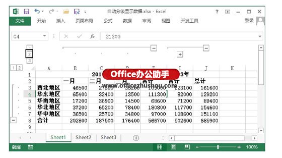 excel数据分级显示 自动分级显示Excel数据的方法