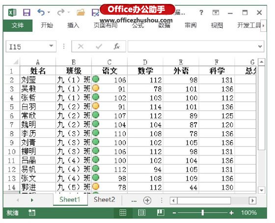 excel图标 使用图标来标示Excel工作表中不同数据区间数据的方法