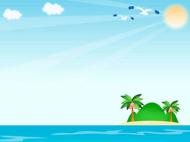 清新海岛 清新的海岛背景卡通幻灯片背景模板下载