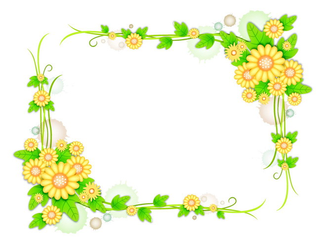 花卉PPT背景图片 成簇的花卉边框PPT背景图片