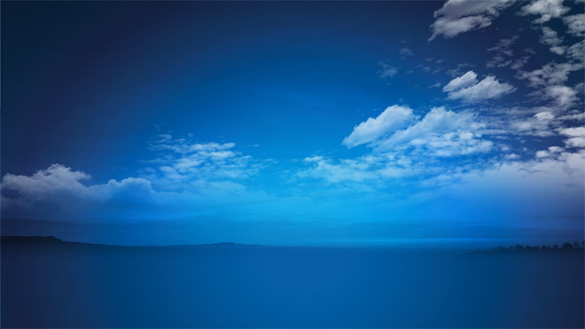 蓝天白云幻灯片背景图片 静谧的蓝天白云PPT背景图片