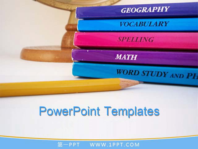 书本PPT背景图片 书本铅笔背景PPT教育学习模板