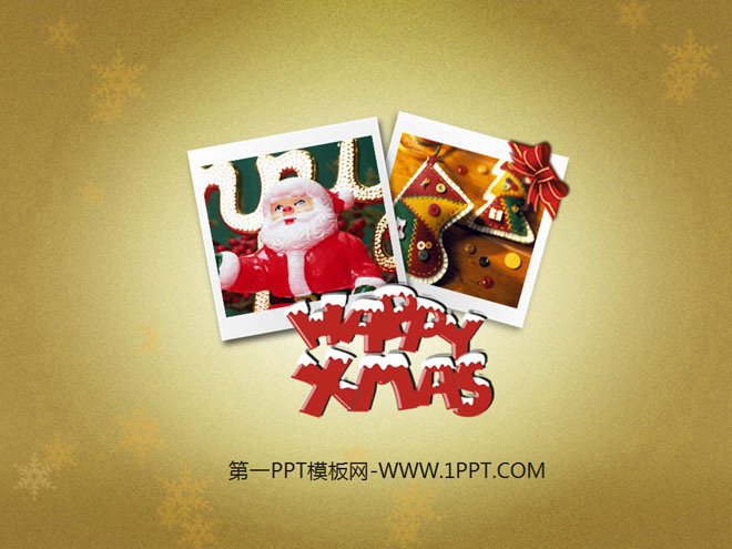 褐色PPT背景 圣诞老人背景的温馨圣诞节PowerPoint模板