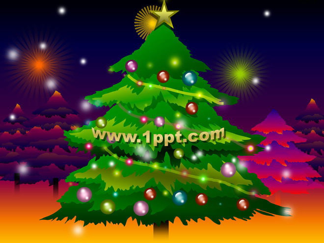 彩色PPT背景 好看的圣诞节贺卡幻灯片动画模板